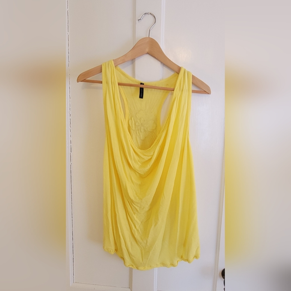 Designer Yellow Tank With Sequin And Beaded Detail
